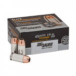 MUNICION SIG SAUER VCROWN, 45 AUTO, 230 GR, CAJA X 20 (E45AP2)