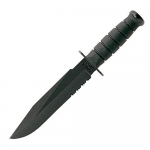 CUCHILLO KA-BAR 1271 FIGHTER-BLACK FILO PLANO Y ACERRADO ACERO 1095 CRO-VAN 8" NEGRO MANGO SINTET